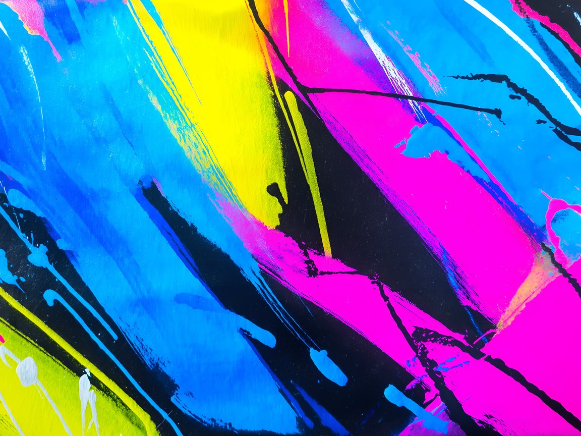 Splashes of multicolored paint - XGA+ wallpapers in 1152x864 resolution