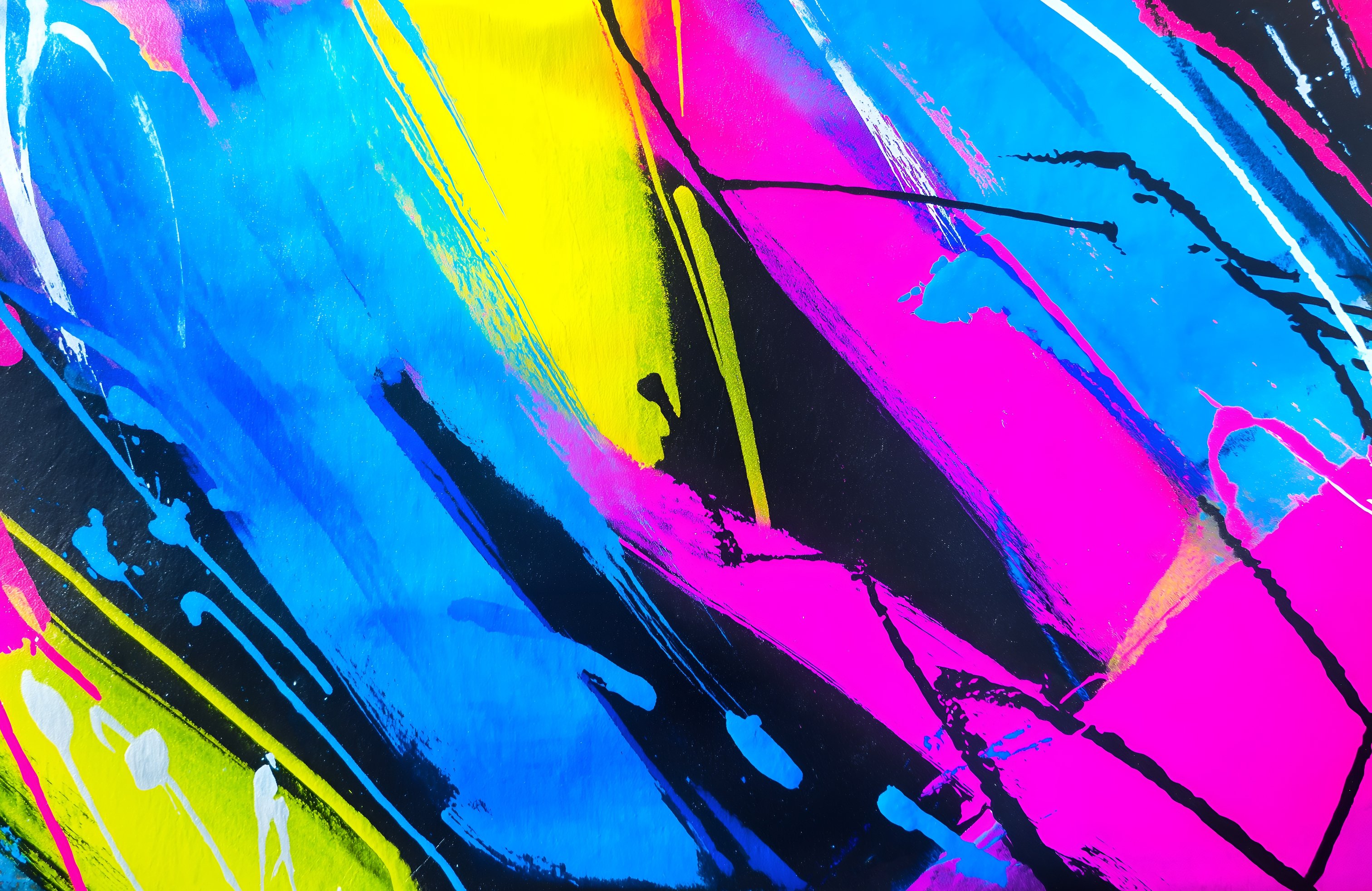 Splashes of multicolored paint - Wallpapers for Apple MacBook 14.2″ in 3024x1964 resolution