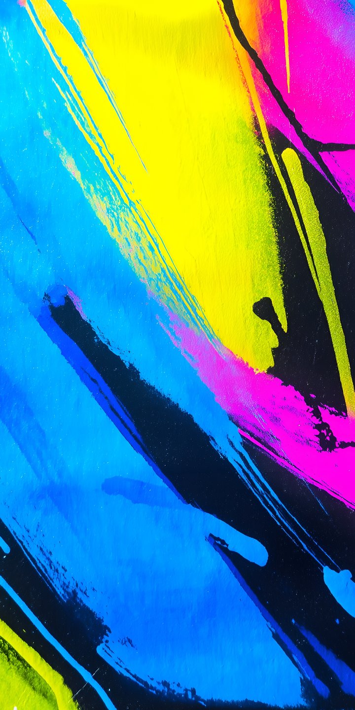 Splashes of multicolored paint - Wallpapers for Samsung Galaxy A03s, Xiaomi Redmi 7A, POCO C3 in 720x1440 resolution