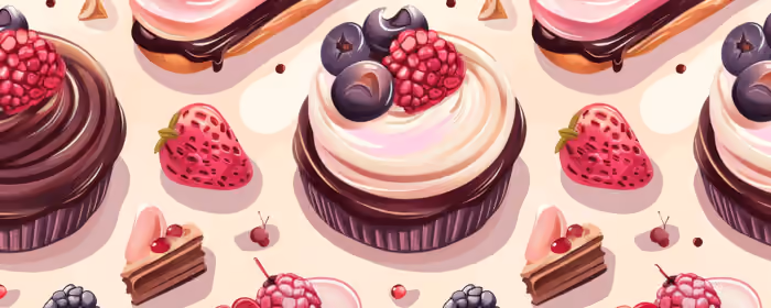 UltraWide 21:9 Chocolate wallpapers (3440x1440): cupcake, dessert, berries, chocolate