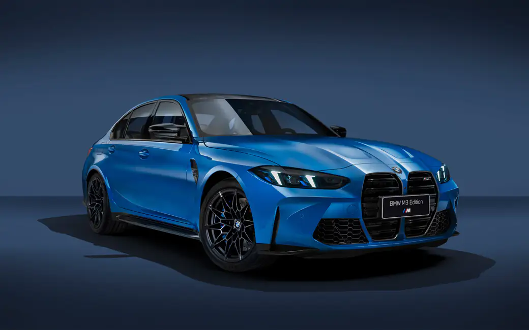 Blue BMW M3 Competition Edition 40 Jahre — desktop and phone wallpaper, free download