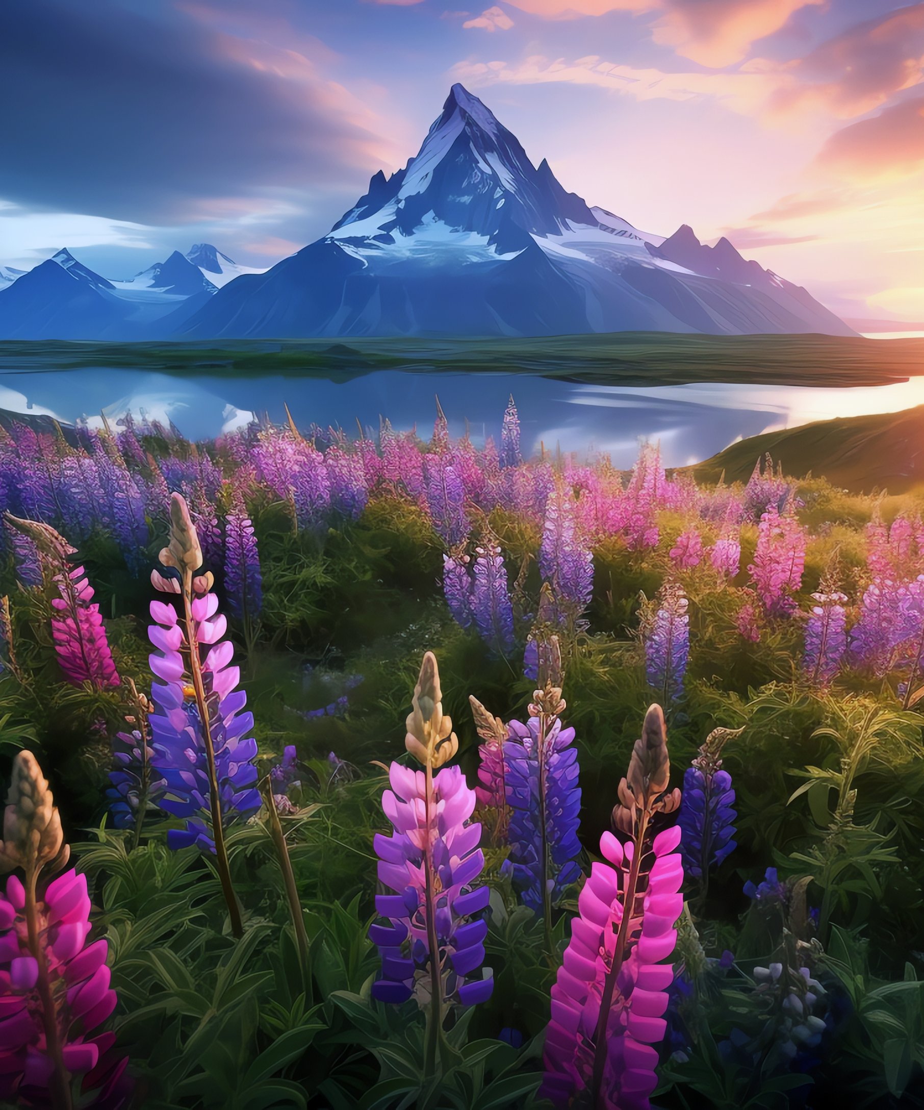Sunset Over Alpine Mountains - Wallpapers for Samsung Galaxy Z Fold4/Z Fold5/Z Fold6 in 1812x2176 resolution