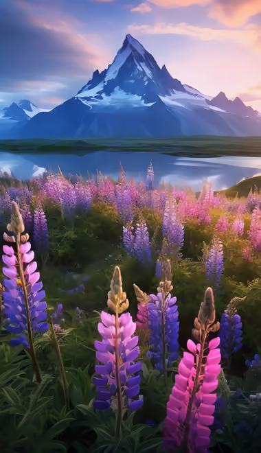 Nature wallpapers: mountains, valley, flowers, river