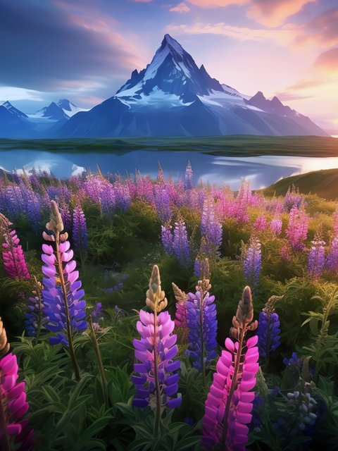 Sunset Over Alpine Mountains - Wallpapers for HTC/BlackBerry in 480x640 resolution