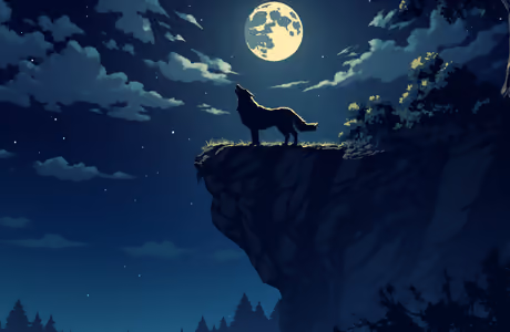 Moonlight Wallpapers for iPad Pro 11″ (2388x2388): wolf, night, Moon, sky