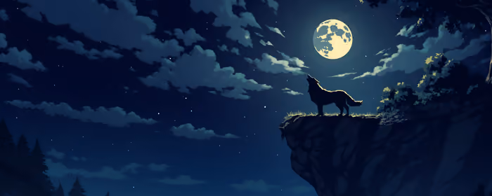 UltraWide 21:9 wallpapers (2560x1080): wolf, night, Moon, sky
