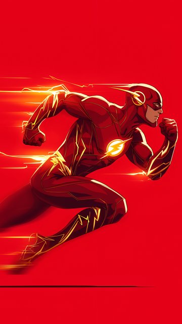 Flash Running with Lightning Sparks - Wallpapers for Nokia, Samsung in 360x640 resolution