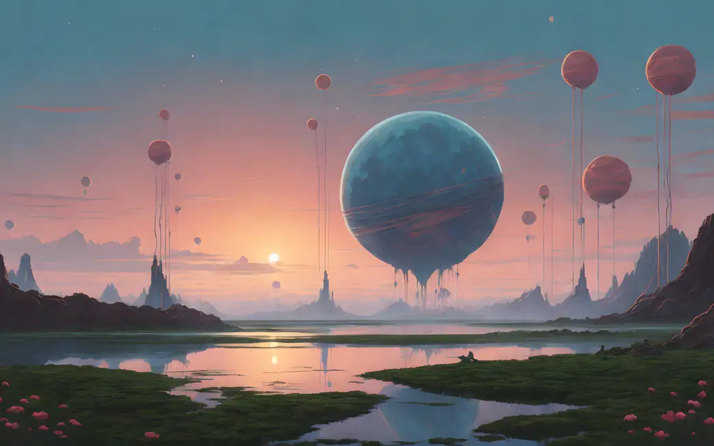 Mysterious alien planet — desktop and phone wallpaper, free download