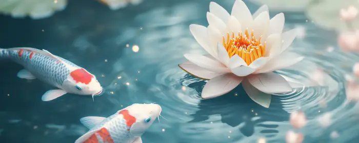UltraWide 32:9 fish wallpapers (3840x1080): koi fish, lotus, water lily, fish