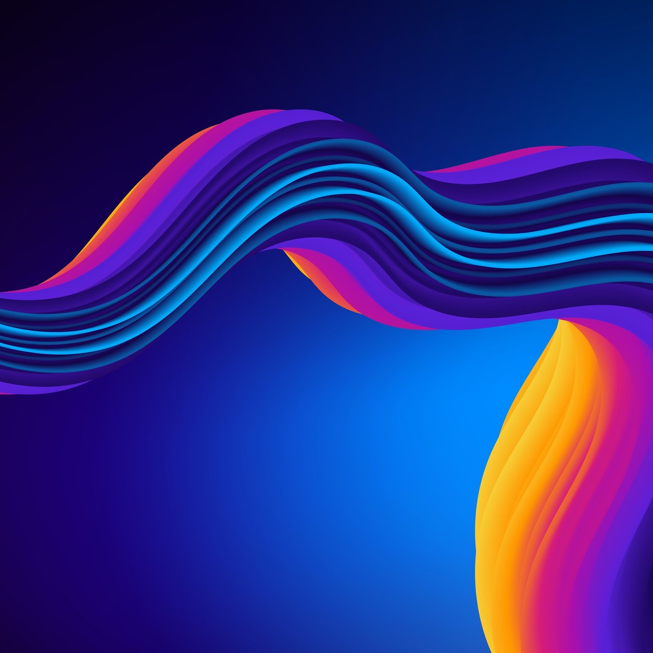 Abstract background with multicolored wave - Wallpapers for Lenovo, Huawei in 1280x1280 resolution