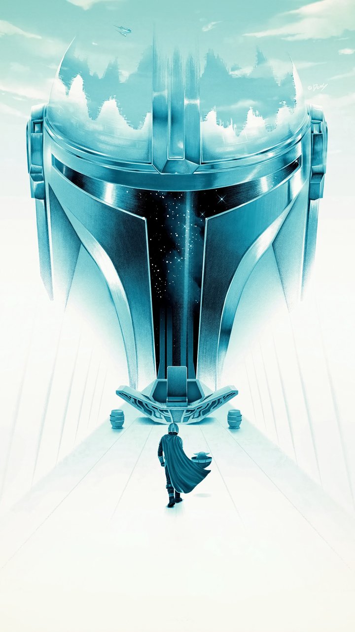 Mandalorian in Mask with Sky - Wallpapers for Samsung/LG in 720x1280 resolution