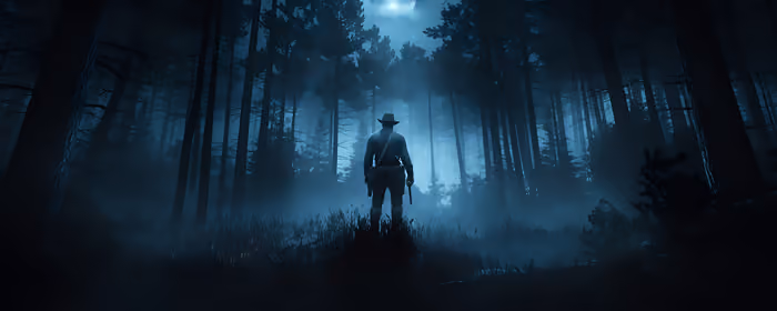 UltraWide 21:9 Western wallpapers (3440x1440): Red Dead Redemption 2, Arthur Morgan, night, Moon