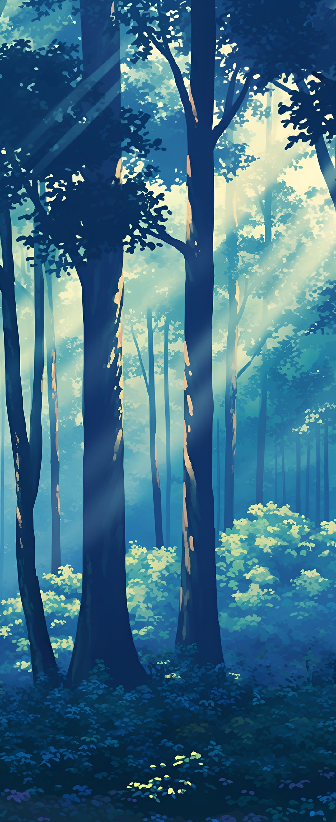 Mysterious forest at night in the fog - Wallpapers for Samsung Galaxy Z Flip6, Motorola Razr 2025 in 1080x2640 resolution
