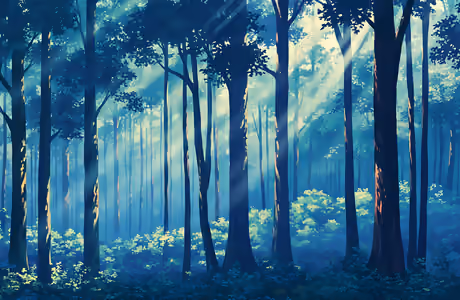Nature wallpapers: forest, night, fog, moonlight