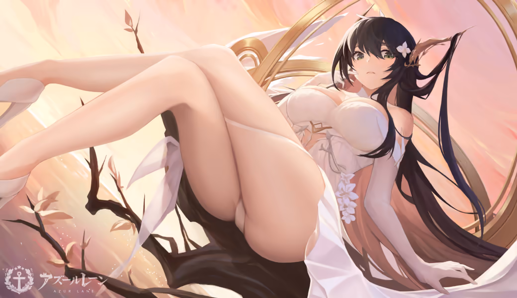 Indomitable из Azur Lane в вечернем платье — обои на рабочий стол и телефон