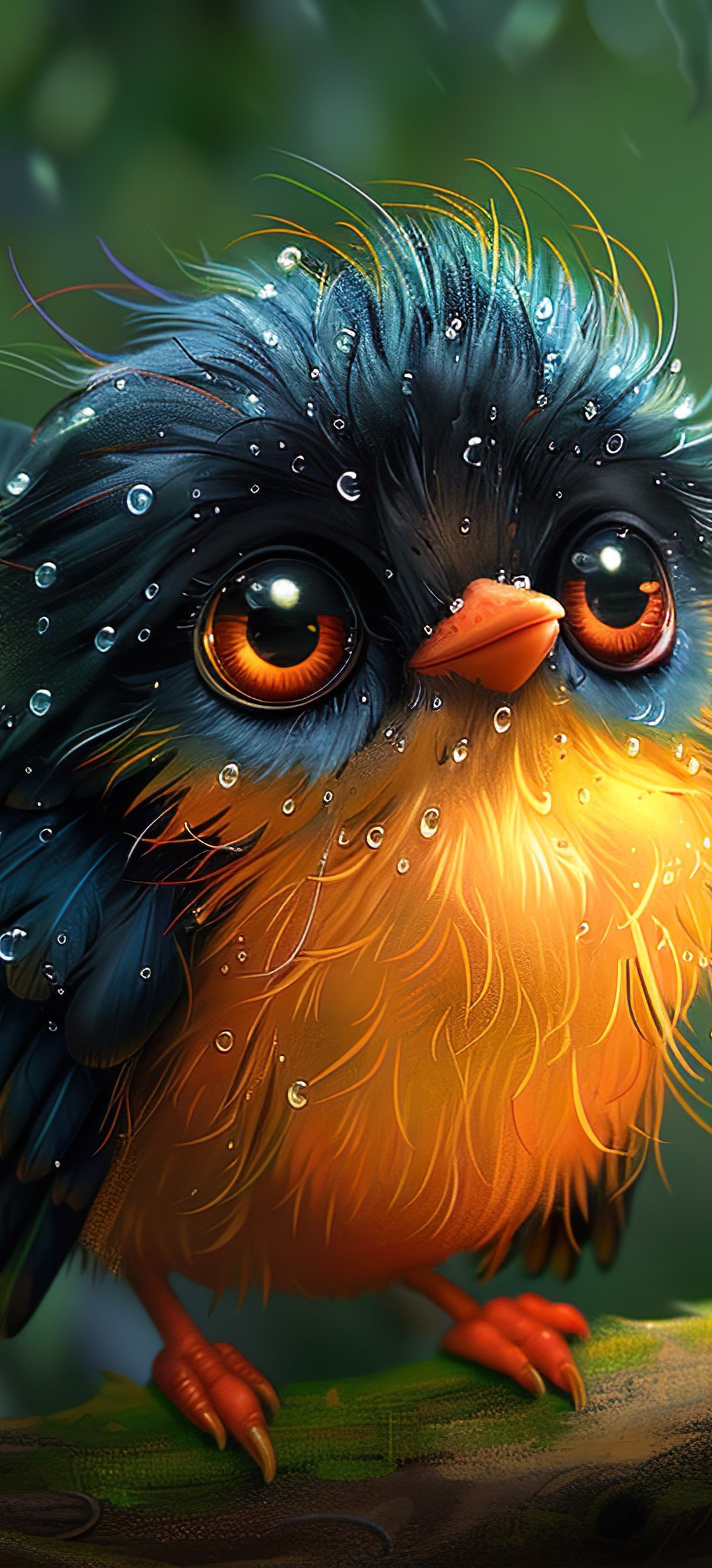 Fantastic bird in the forest - Wallpapers for Honor/Huawei in 1080x2376 resolution