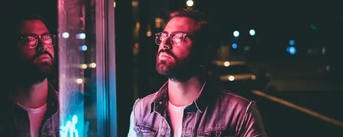 People wallpapers: man, beard, glasses, neon