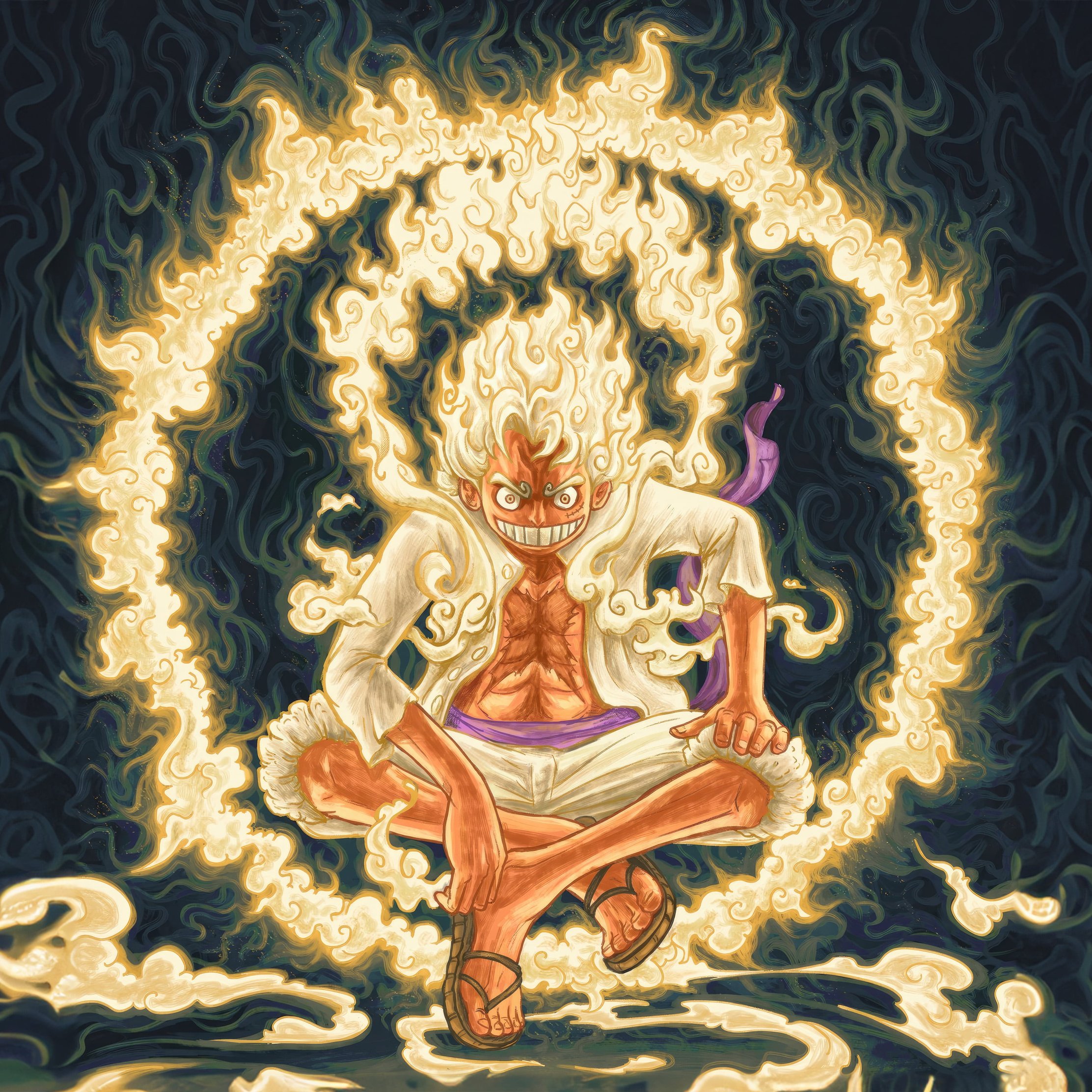 Aggressive Monkey D. Luffy in The Fifth Gear - Wallpapers for iPad Pro 10.5″ in 2224x2224 resolution