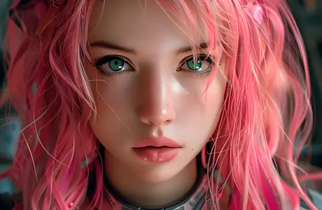 People wallpapers: girl, pink hair, cyberpunk, sci-fi