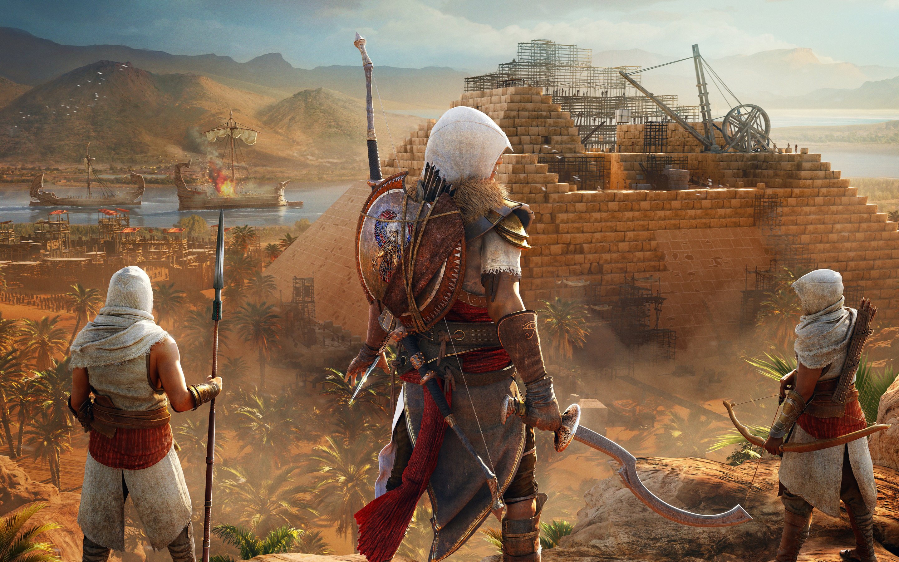 Assassins Creed Origins Pyramid Scene - Wallpapers for Apple MacBook 15″ in 2880x1800 resolution