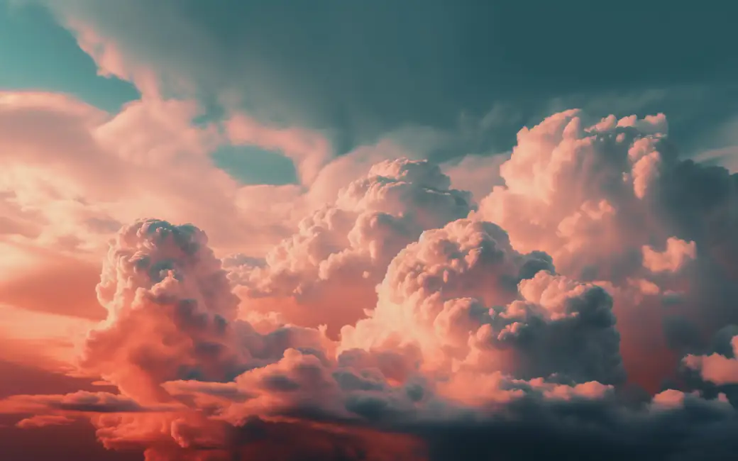 Evening Clouds at Sunset — desktop and phone wallpaper, free download