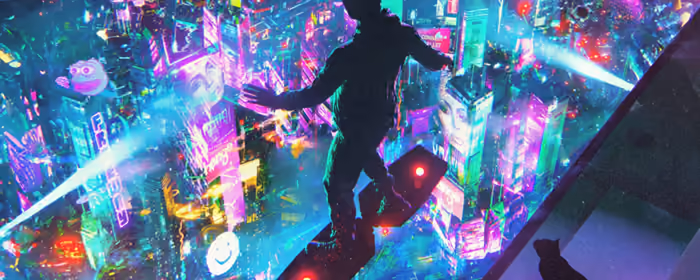 Night City Wallpapers for UltraWide 32:9 monitors (3840x1080): man, cyberpunk, night, skyscrapers