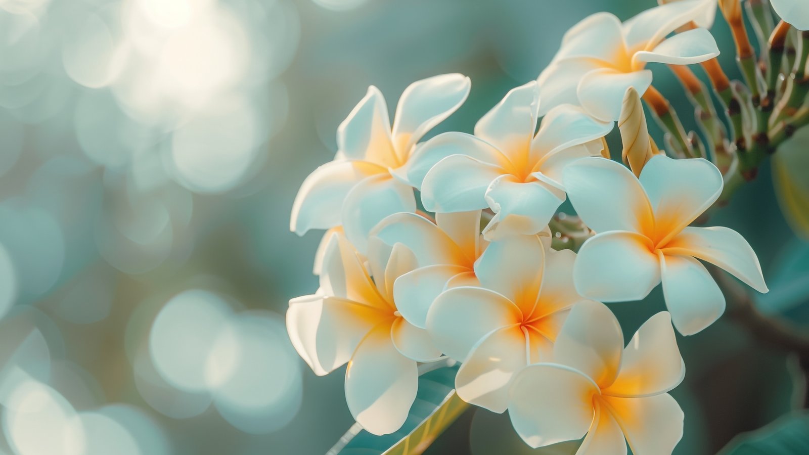 White Plumeria with delicate flowers - wXGA++ wallpapers in 1600x900 resolution