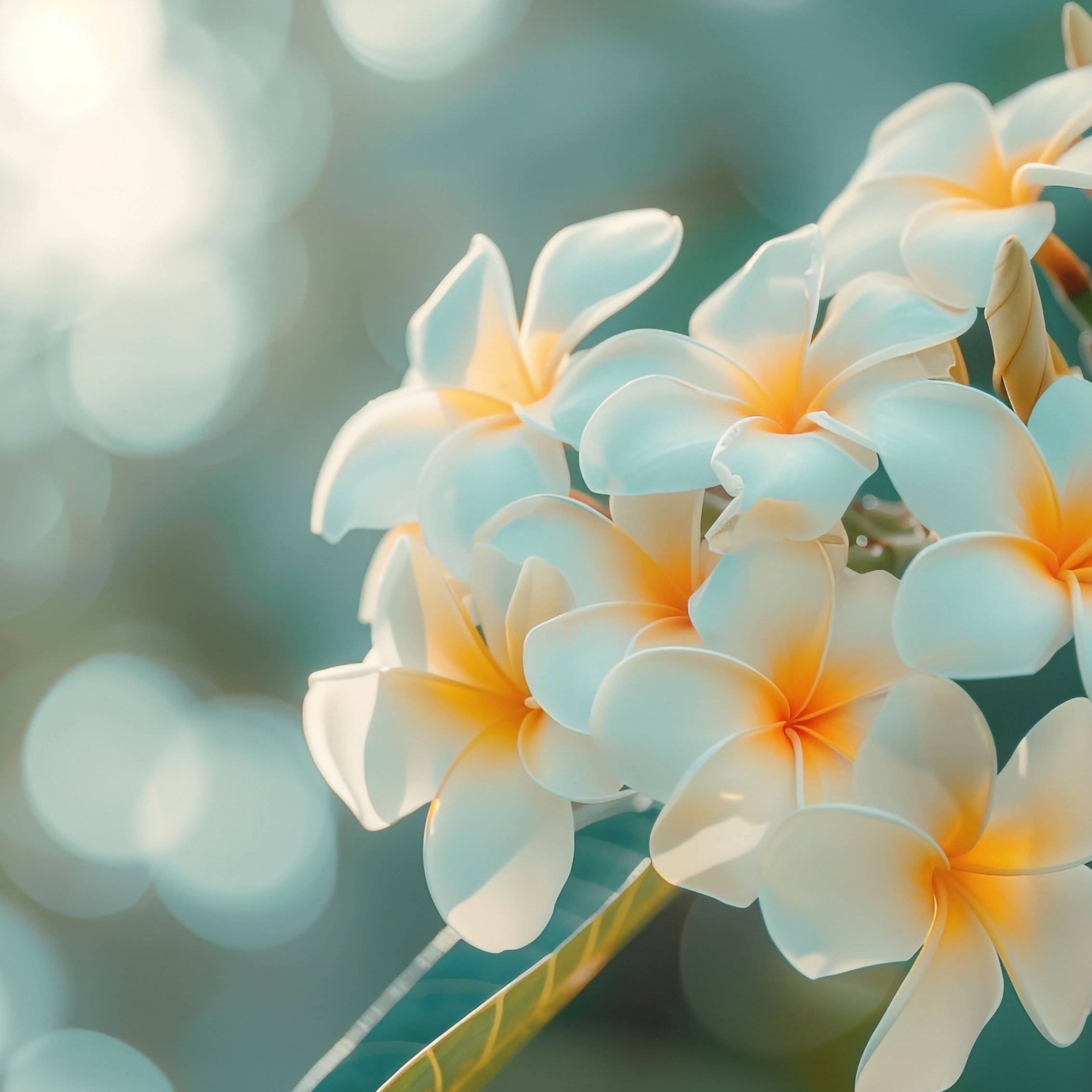 White Plumeria with delicate flowers - Wallpapers for iPad mini 8.3″ in 2266x2266 resolution