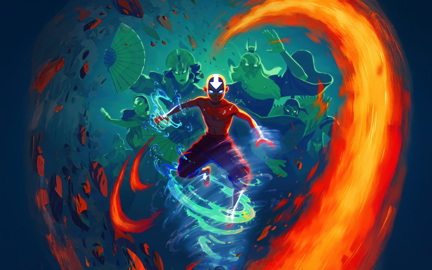 Аанг на обложке Avatar The Last Airbender - WSXGA обои в разрешении 1440x900