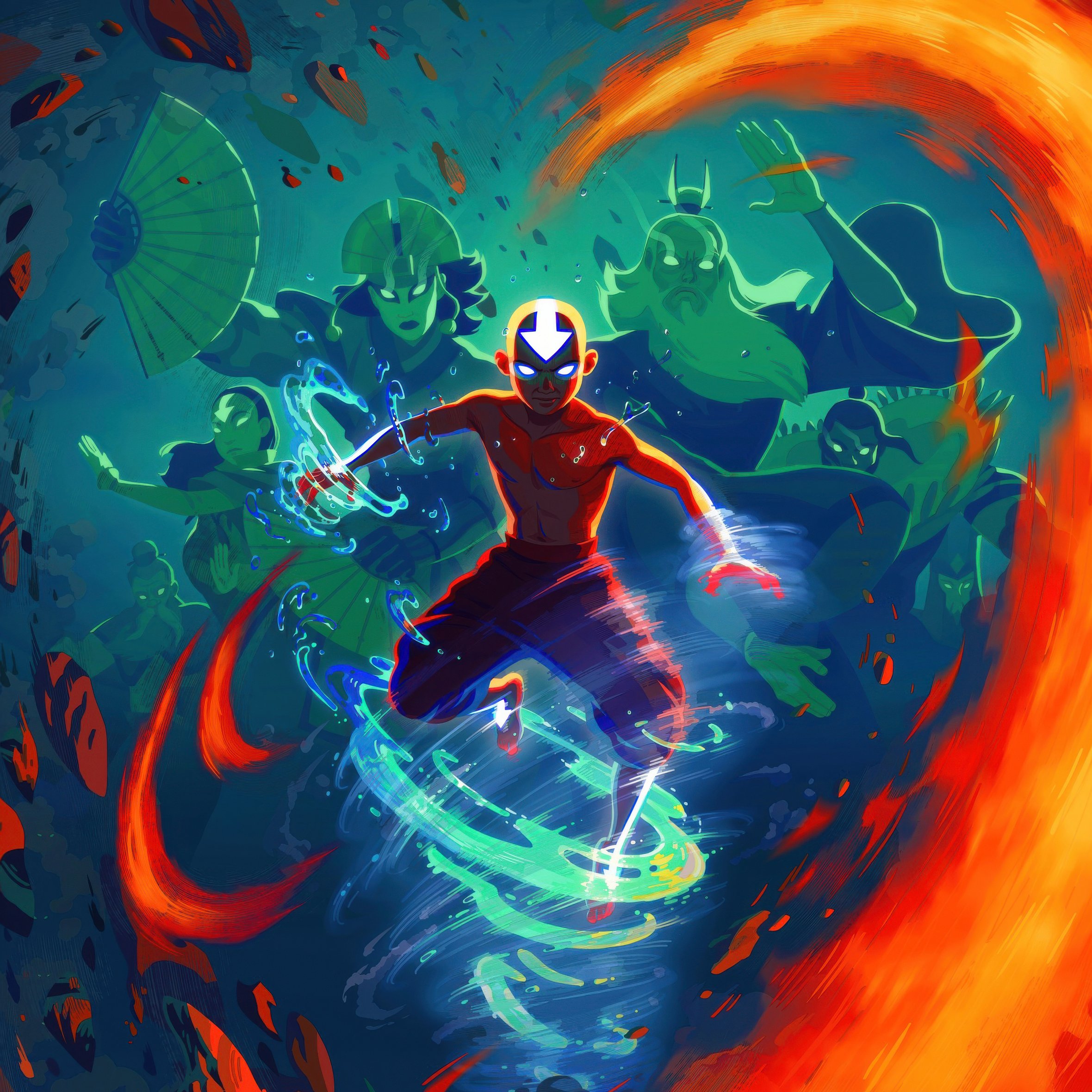 Аанг на обложке Avatar The Last Airbender - Обои для iPad Air 10.9″ в разрешении 2360x2360
