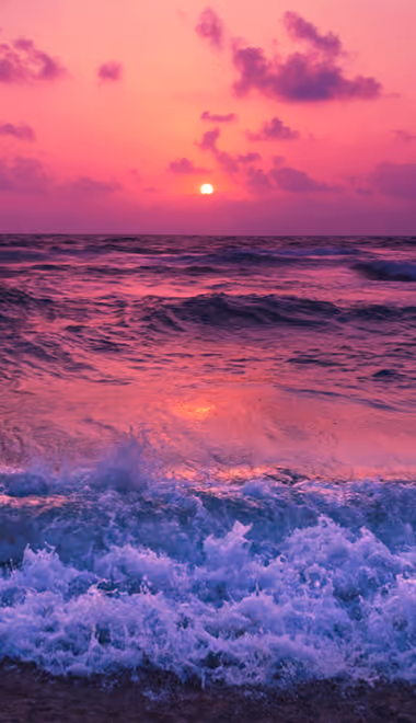 Nature wallpapers: sea, waves, sunset, sky
