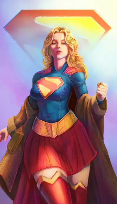 Wallpapers for iPhone 5/5S/5C/SE (640x1136): Supergirl, blonde, comic, costume