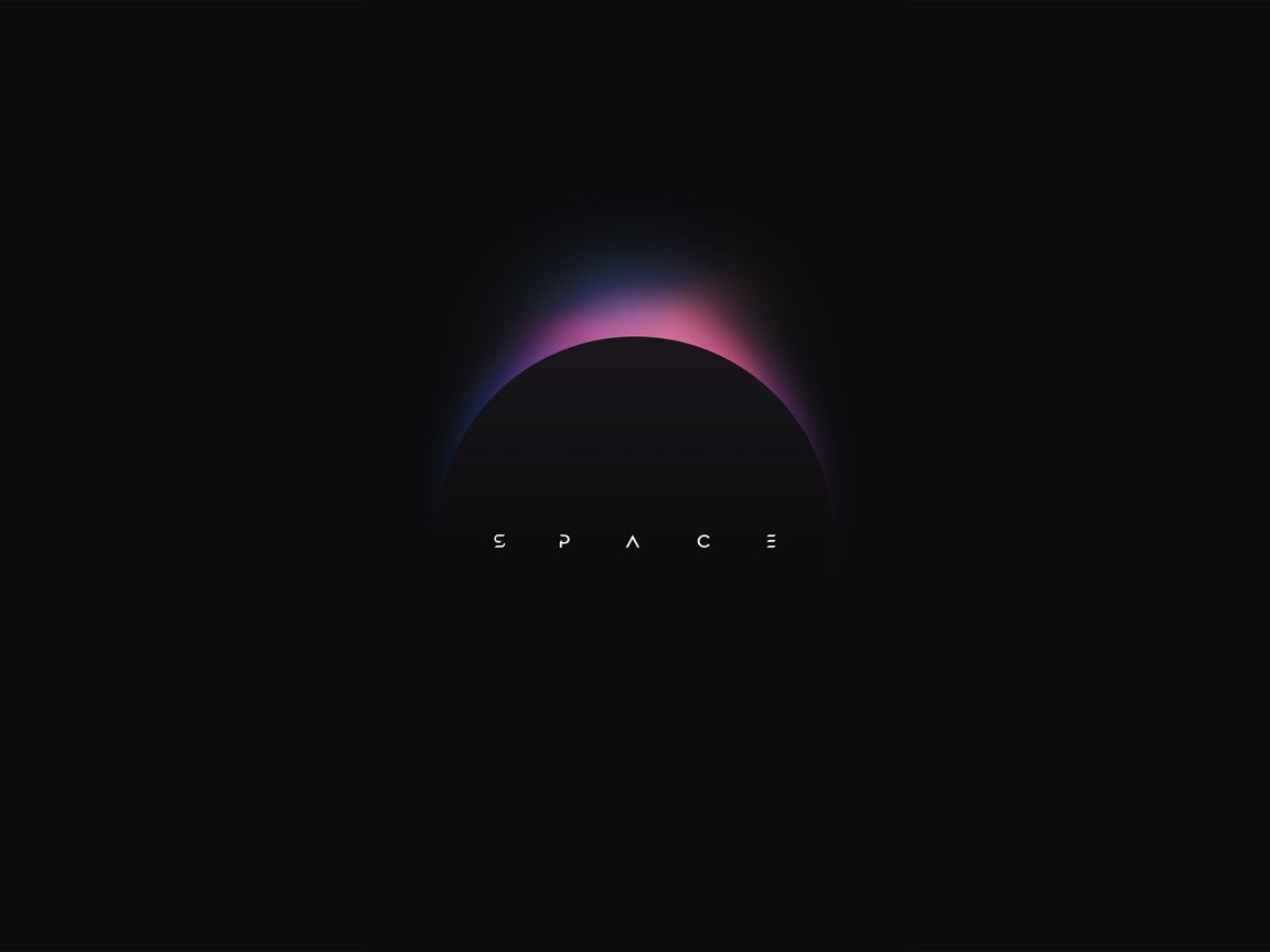Minimalistic neon eclipse - XGA+ wallpapers in 1152x864 resolution
