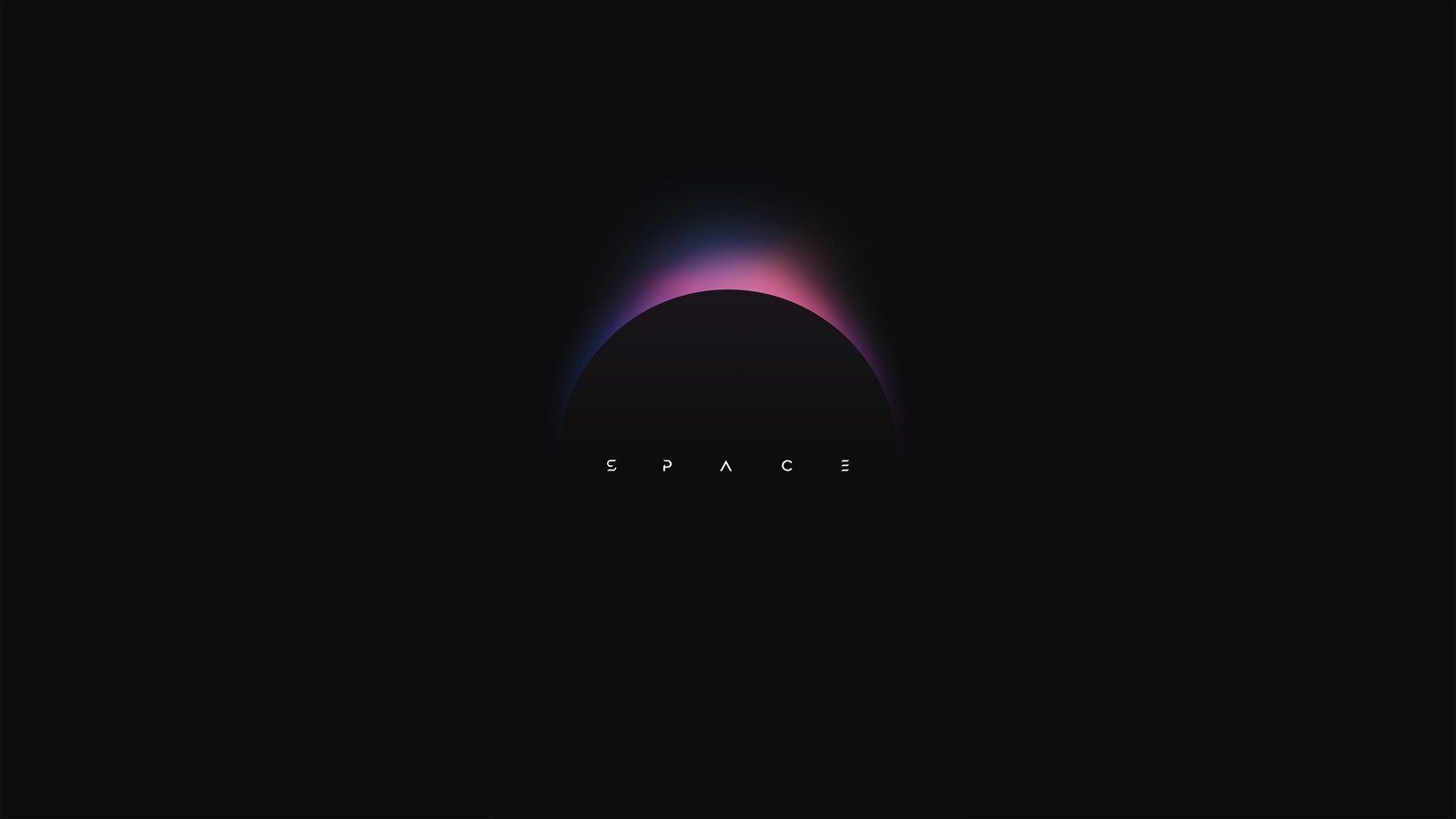 Minimalistic neon eclipse - wXGA++ wallpapers in 1600x900 resolution