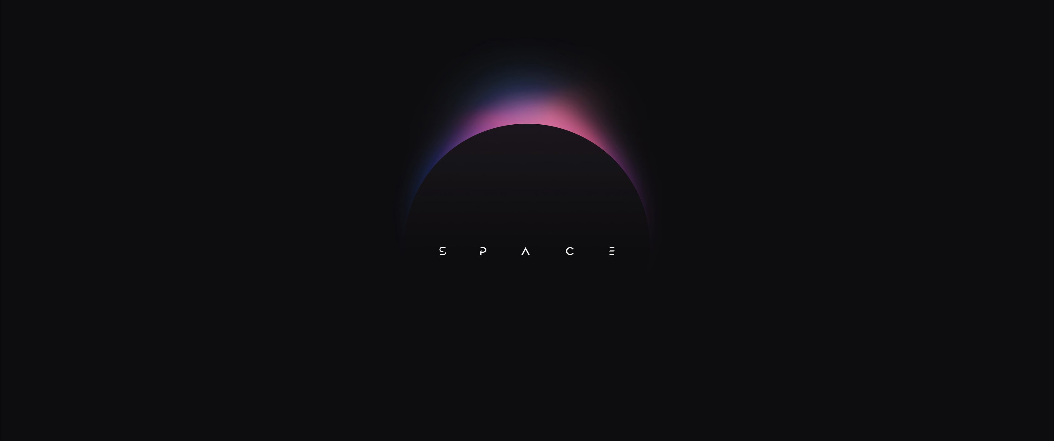 Minimalistic neon eclipse - UltraWide 21:9 wallpapers in 3440x1440 resolution