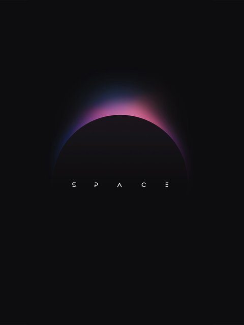 Minimalistic neon eclipse - Wallpapers for HTC/BlackBerry in 480x640 resolution