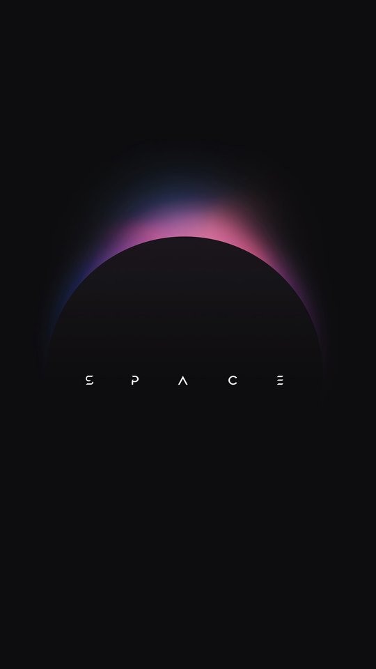 Minimalistic neon eclipse - Wallpapers for Samsung, HTC, Sony in 540x960 resolution