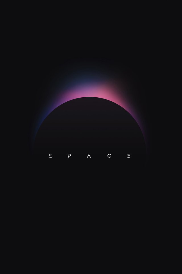 Minimalistic neon eclipse - Wallpapers for iPhone 4/4S in 640x960 resolution