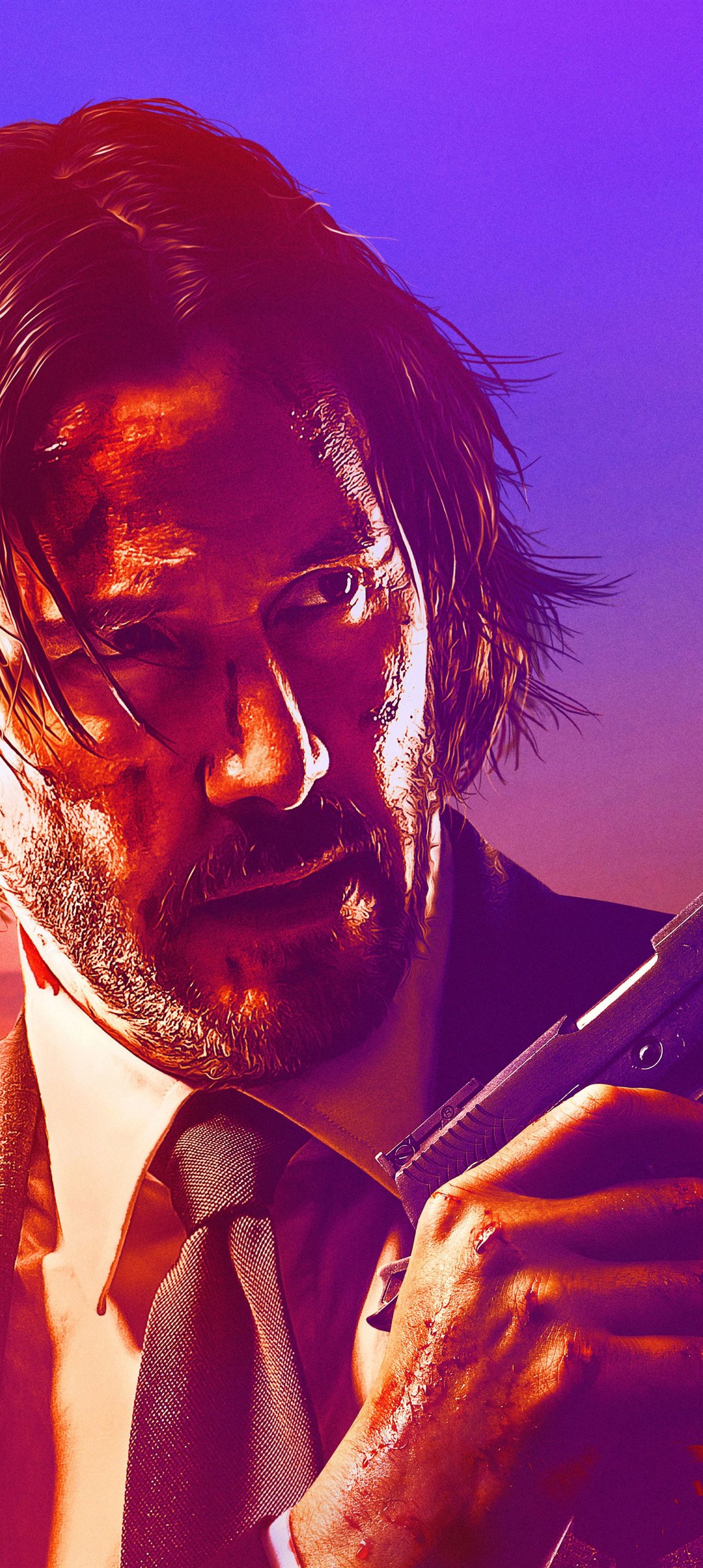 John Wick with Parabellum at Sunset - Wallpapers for Samsung Galaxy A13/A14/A53, Realme 12 Pro 5G, POCO M5 in 1080x2408 resolution
