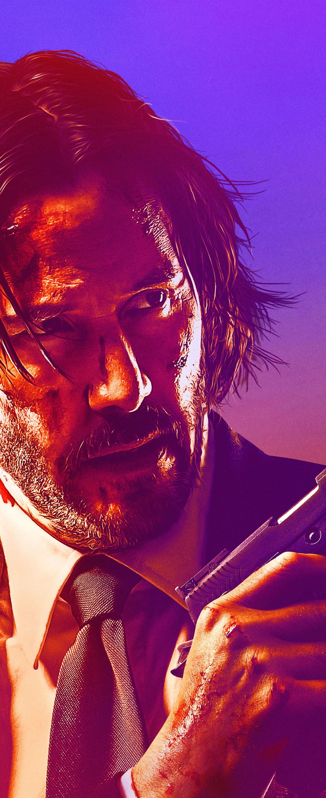 John Wick with Parabellum at Sunset - Wallpapers for Samsung Galaxy Z Flip6, Motorola Razr 2025 in 1080x2640 resolution