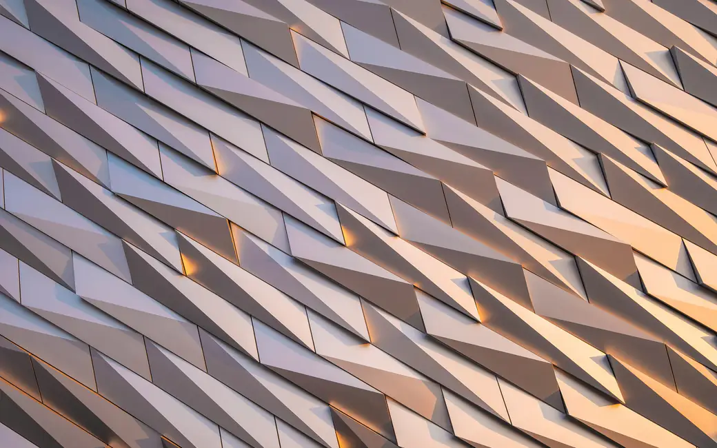 Minimalistic facade made of tiles — desktop and phone wallpaper, free download