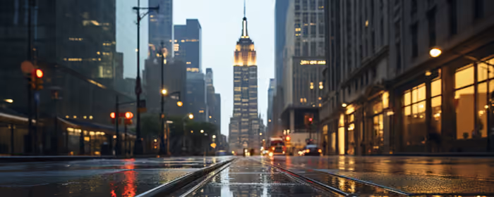 Night City Wallpapers for UltraWide 32:9 monitors (3840x1080): New York City, Empire State Building, Manhattan, street