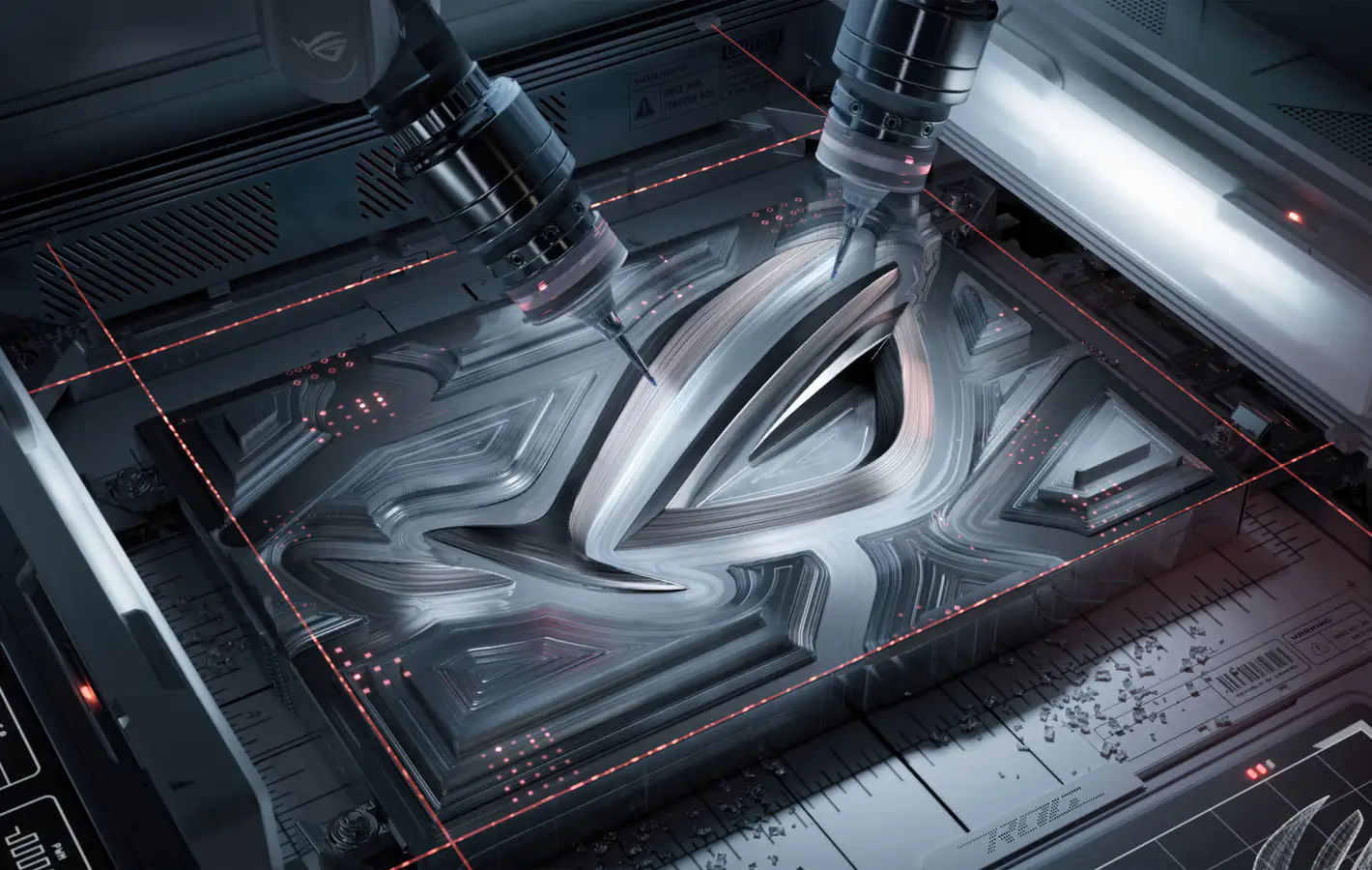 ASUS ROG Metal Logo Milling — desktop and phone wallpaper, free download