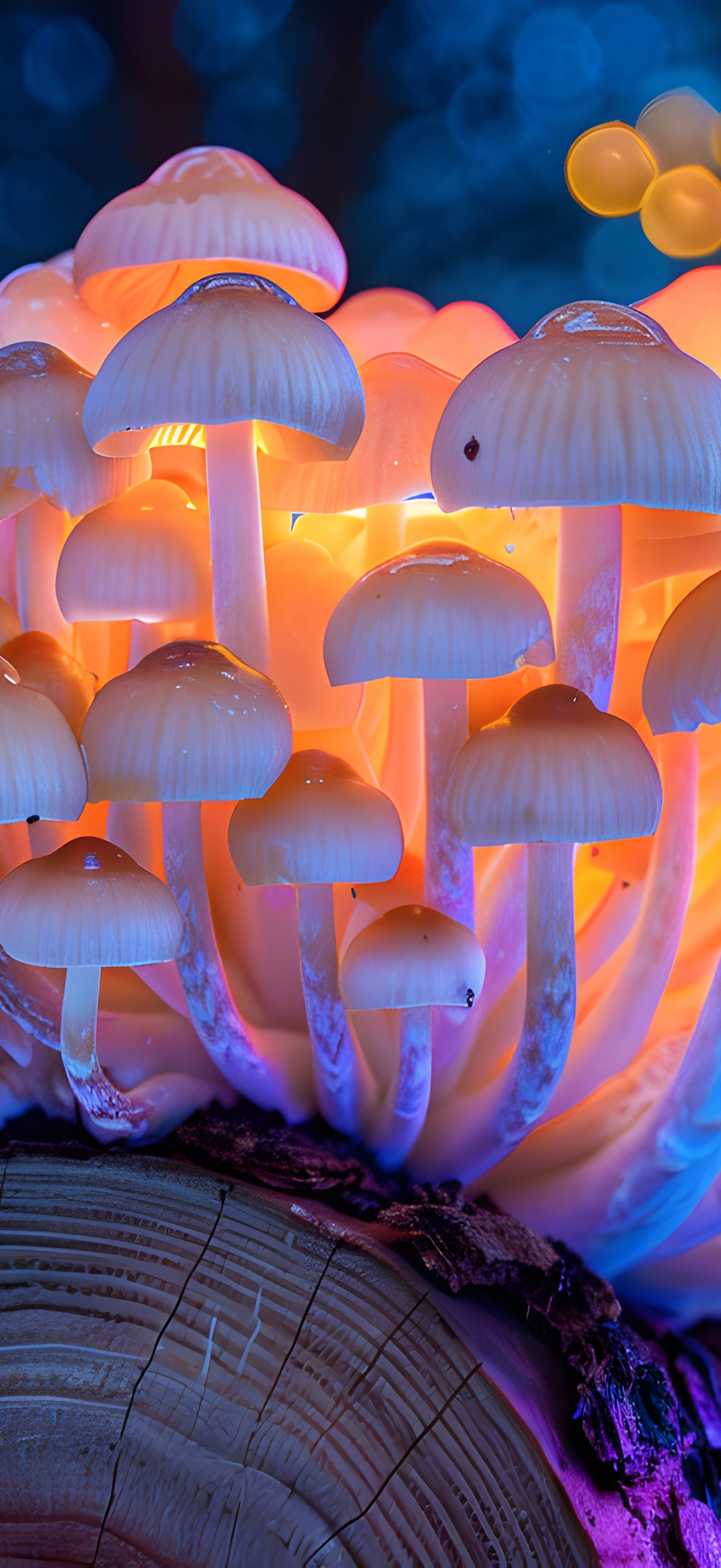 Glowing Mushroom Cluster in Forest - Wallpapers for iPhone 17 Pro Max/16 Pro Max in 1320x2868 resolution