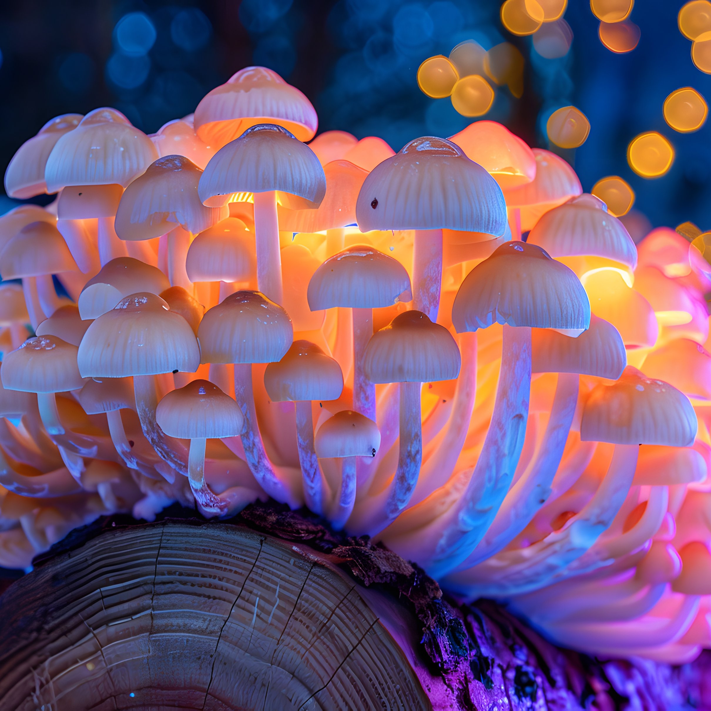 Glowing Mushroom Cluster in Forest - Wallpapers for iPad Pro 11″ 2024 in 2420x2420 resolution