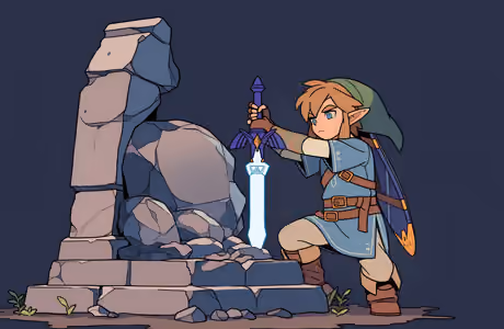 Games wallpapers: Zelda, blue eyes, sword, weapons