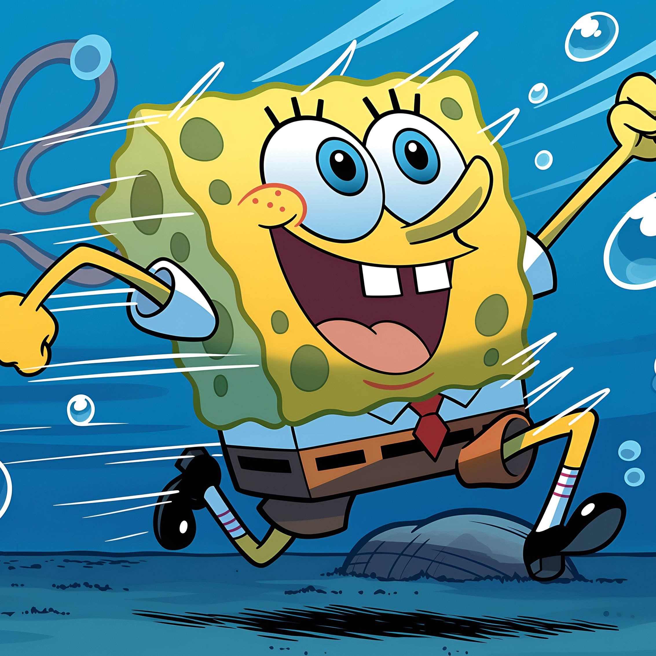 SpongeBob Running Underwater Adventure - Wallpapers for iPad mini 8.3″ in 2266x2266 resolution