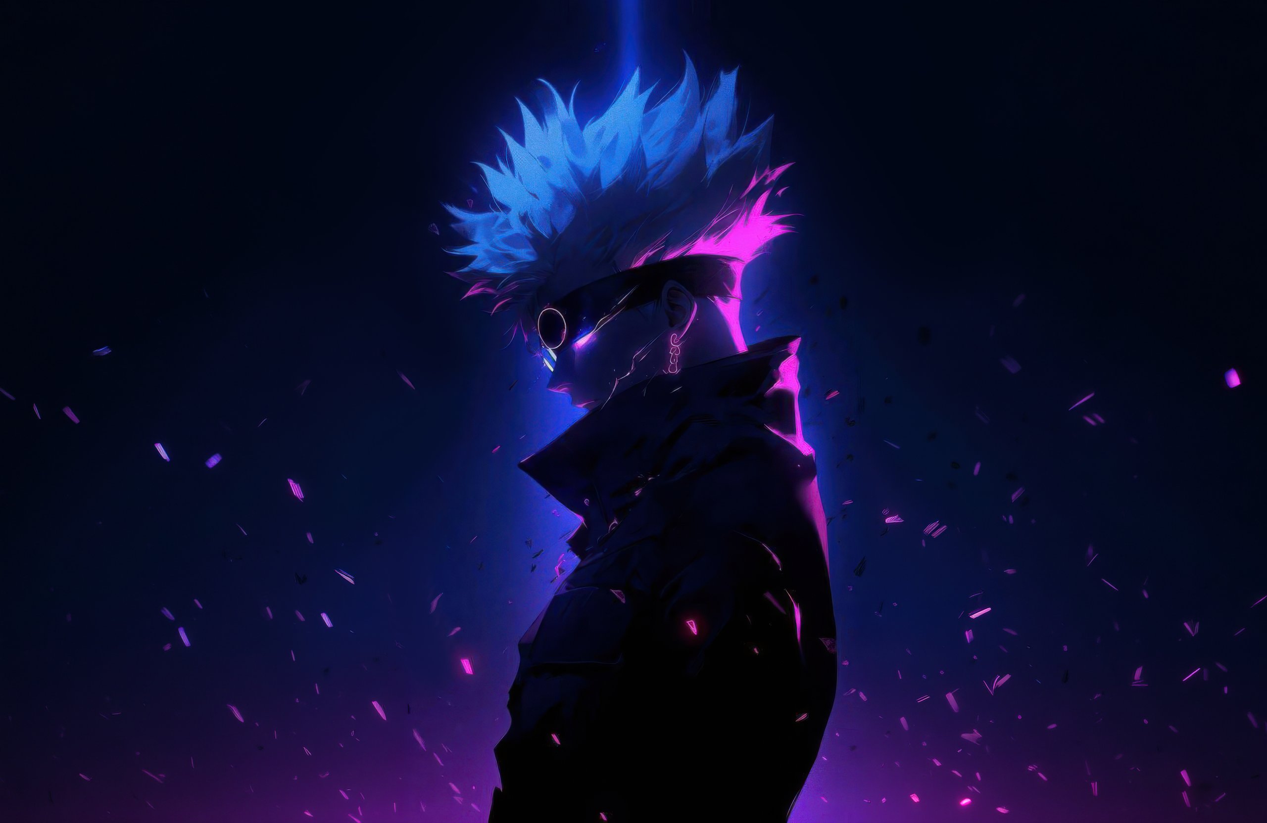 Gojo Satoru in the Neon Night - Wallpapers for Apple MacBook Air 13 M2″ in 2560x1664 resolution