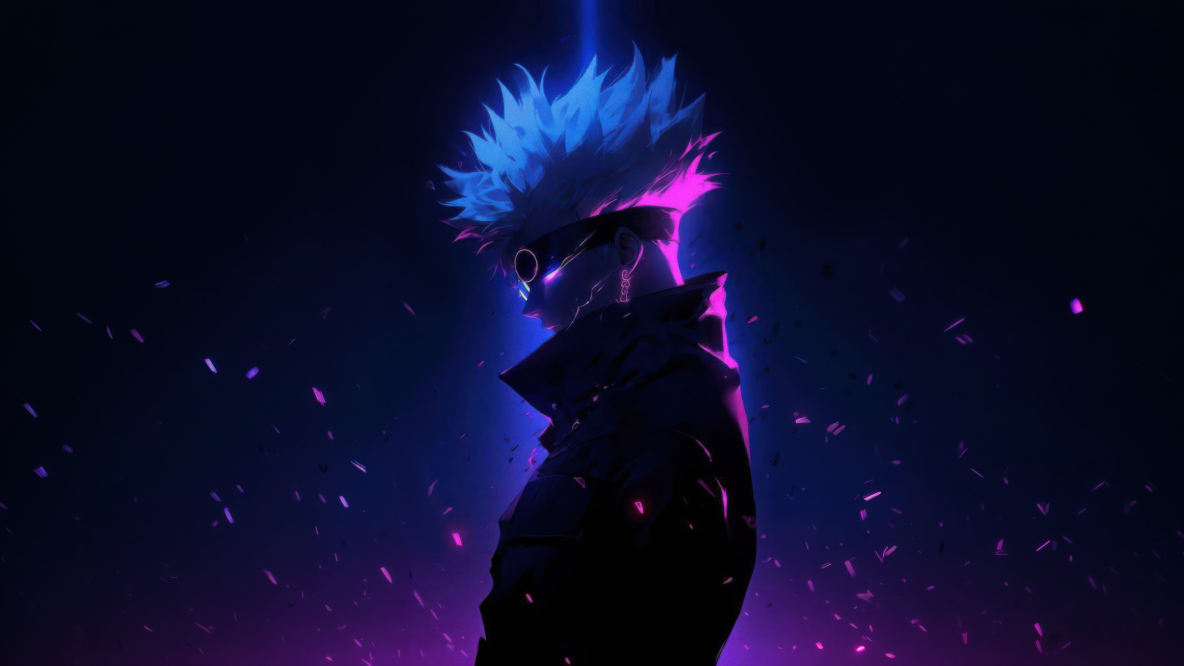 Gojo Satoru in the Neon Night - 4K PC Wallpapers in 3840x2160 resolution