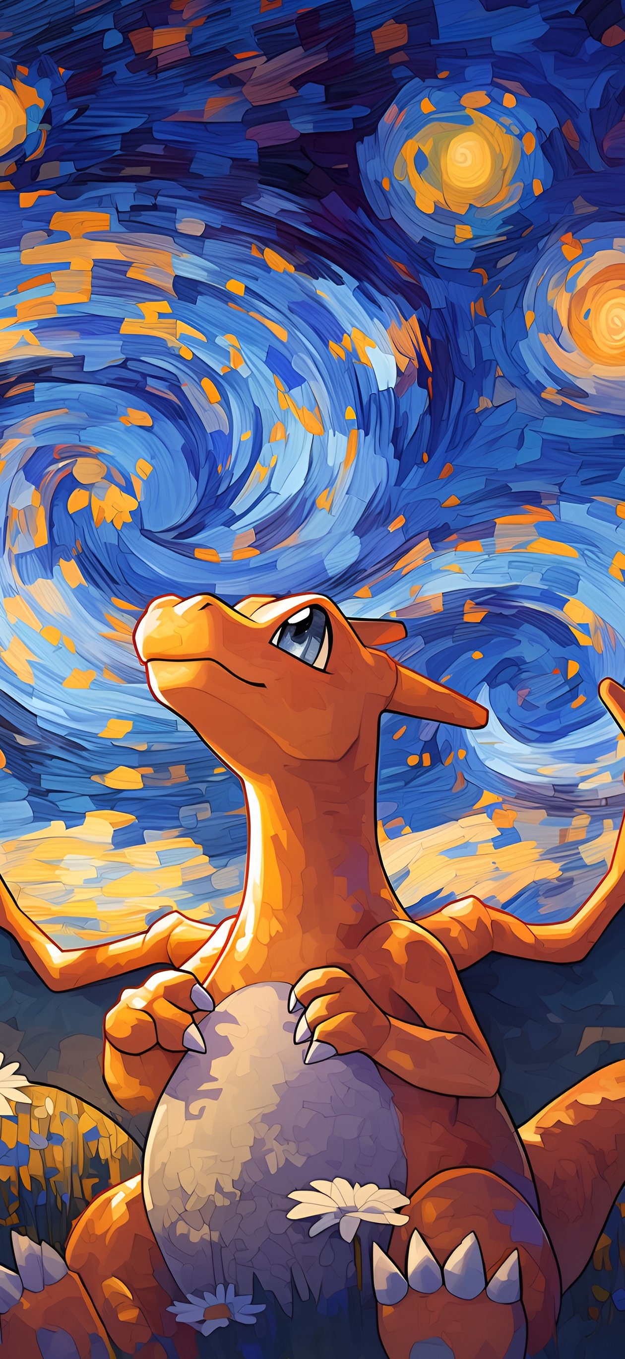 Charizard Under Starry Night Sky - Wallpapers for iPhone Air in 1260x2736 resolution